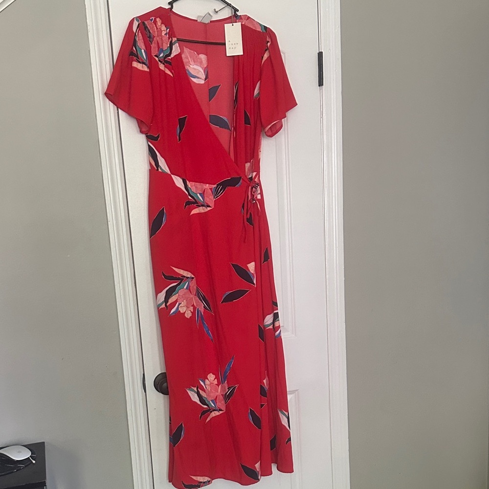 a new day Red Floral Maxi Dress